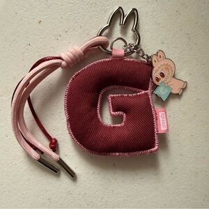 Popmart Labubu Plush 'G' Keychain Charm